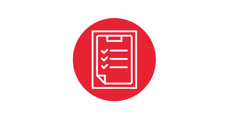 Apaļa ikona ar simbolisku saraksta lapu. 