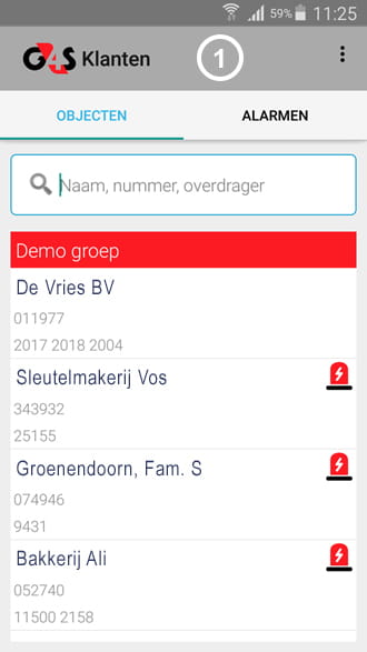 G4S alarmcentrale app locaties zien