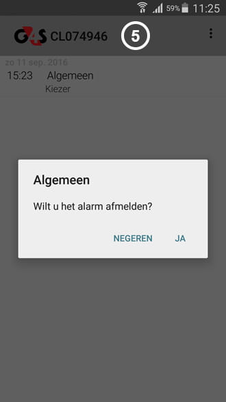 G4S alarmcentrale app push bericht