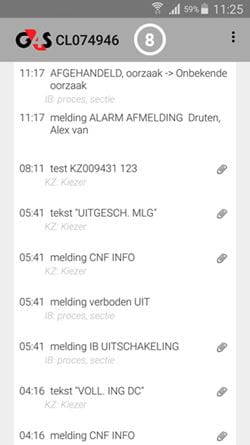 G4S alarmcentrale app logbestand