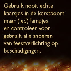 Veiligheidstips feestdagen - geen echte kaarsjes kerstboom