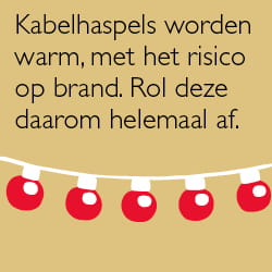 Veiligheidstips feestdagen - rol kabelhaspels af