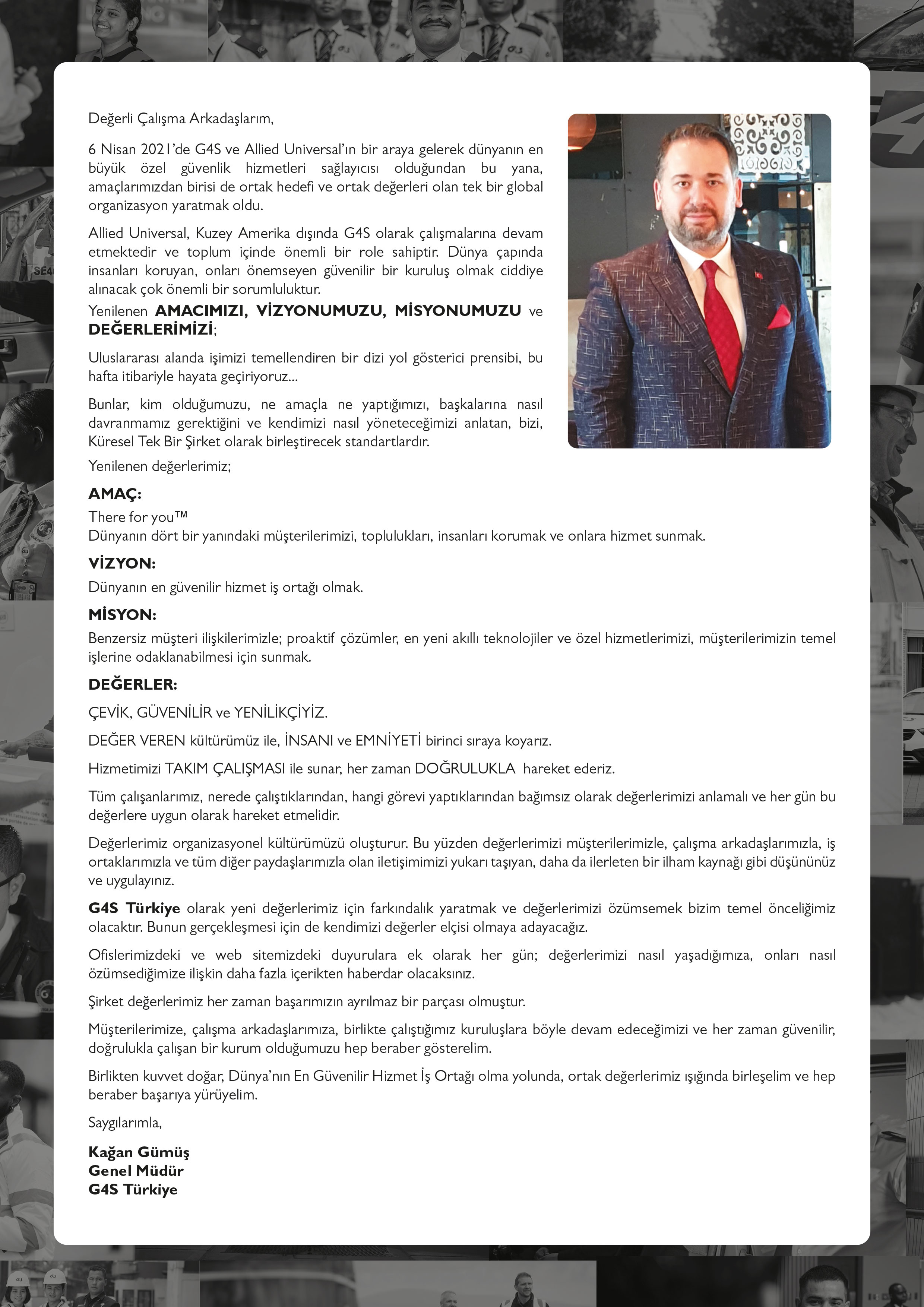 Yenilenen amacımız, vizyonumuz, misyonumuz ve            değerlerimizi hayata geçiriyoruz 