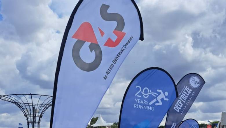 A G4S branded banner at the Nairobi Marathon