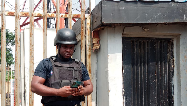 G4S security officer in Nigeria on patrol at customer location