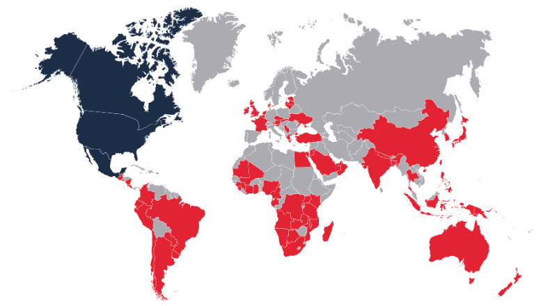 Map of countries where G4S operates